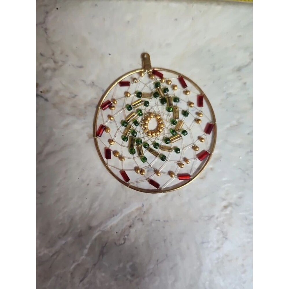 Beaded dream catcher pendant good luck charm